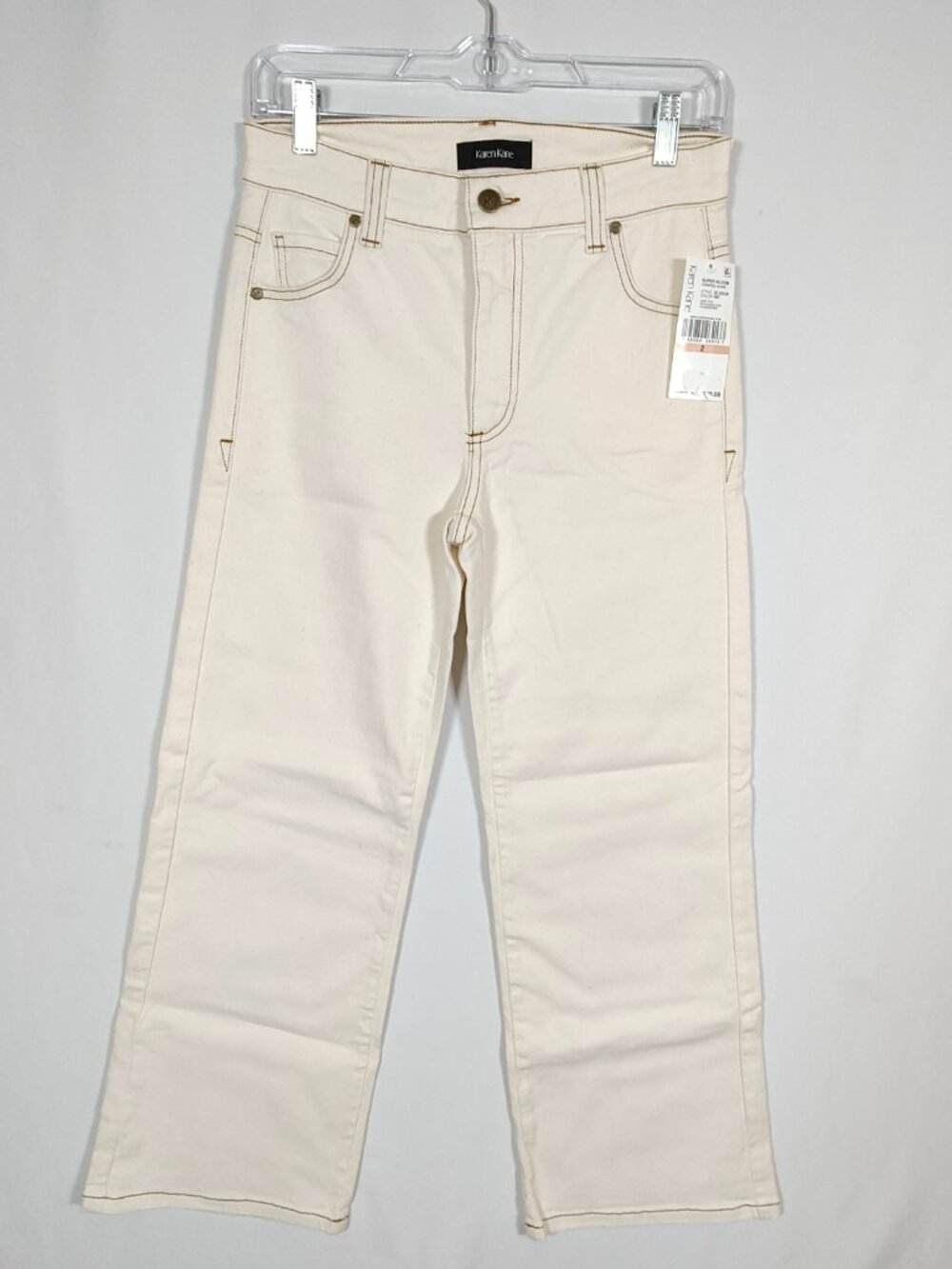 Karen Kane‎ Straight‑Leg Jeans Women’s Size 2 Beige/Cream Color Jeans NWT